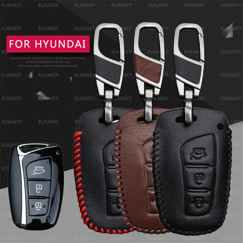 Для Hyundai Santa Fe 2013 автомобильный Стайлинг авто чехол для ключей из натуральной кожи