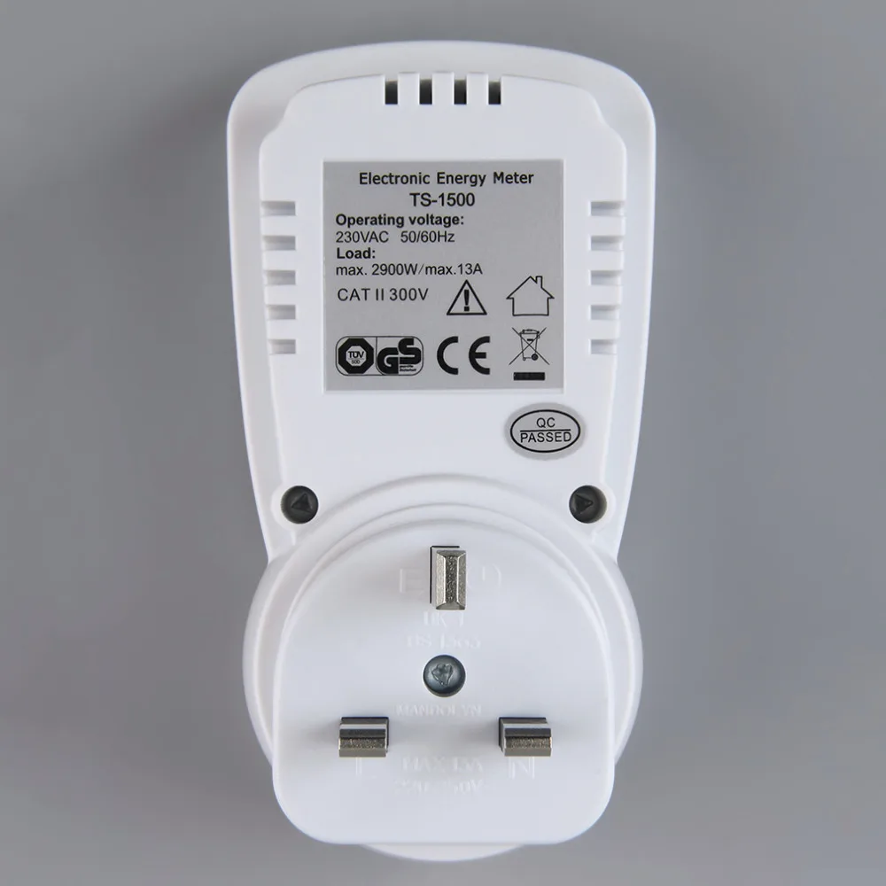 TS 1500 Elektronische Energy emeter ЖК монитор подключаемый электросчетчик voor UK штекера|monitor