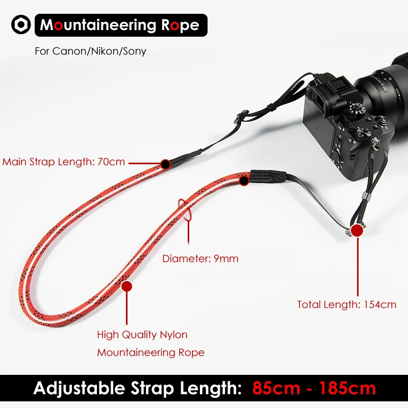 Нейлоновая веревка для альпинизма ручная нейлоновая камеры плечевой шейный