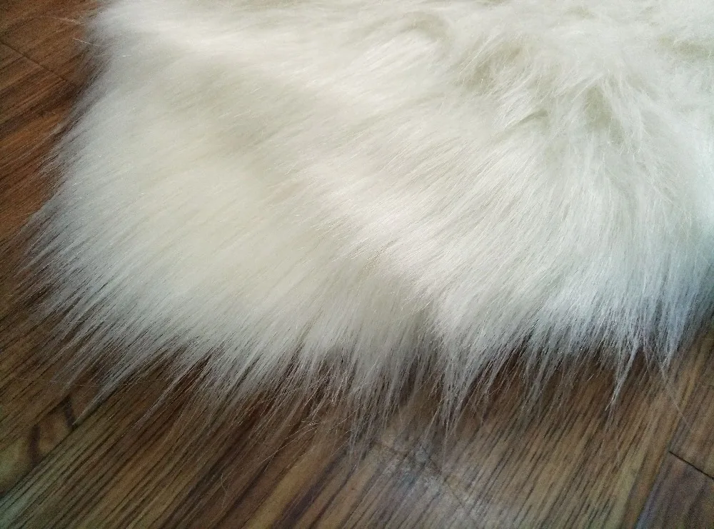 Белый красивый ковер из искусственной овчины мягкий коврик для стула пушистый