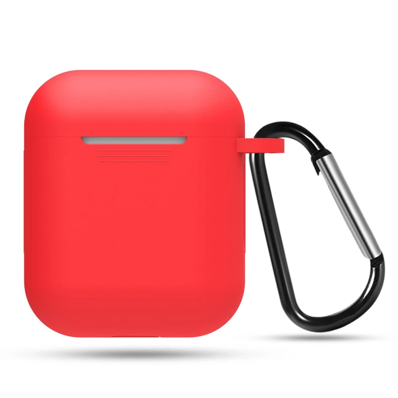 Red Чехол для наушников для Apple airpods ремешок мягкий силиконовый чехол для наушников для iPhone XS Max Xs Xr X 8 7 6 6S Plus 5 5S SE - Цвет: Red