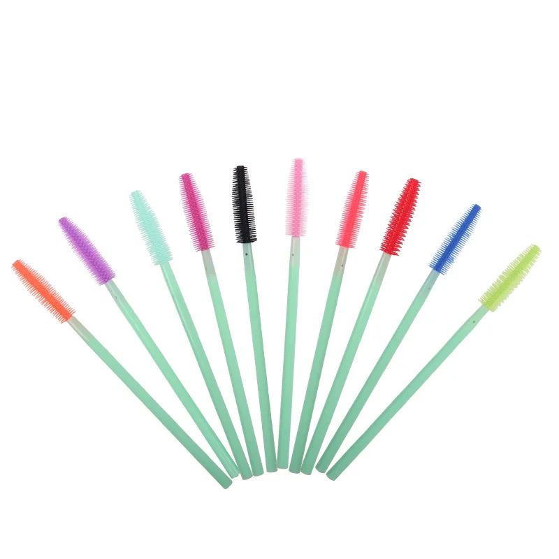 50pcs One-off Silicone Mascara Wands Applicator Disposable Eyelash Brushes Towel Shape Makeup Brush For Eyelash Extension