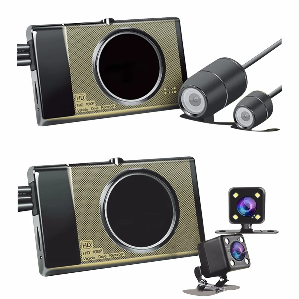 720P Передняя и задняя мотоциклетная двойная камера DVR Motor Dash Cam со специальной