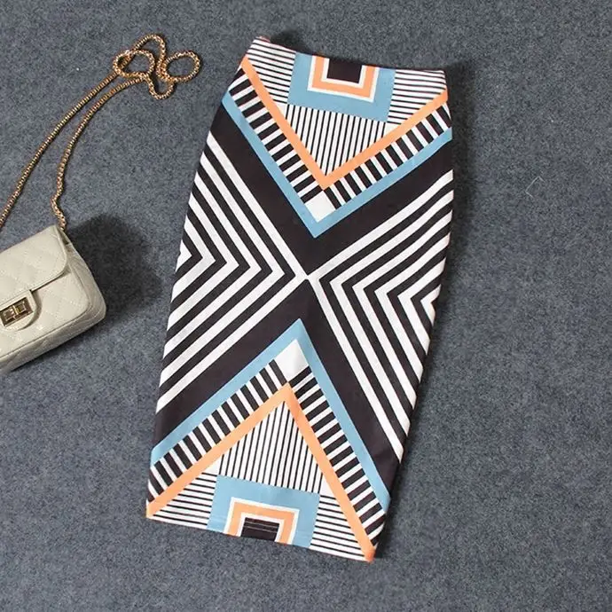 Женская винтажная юбка-карандаш средней длины Офисная универсальная Юбка-миди с