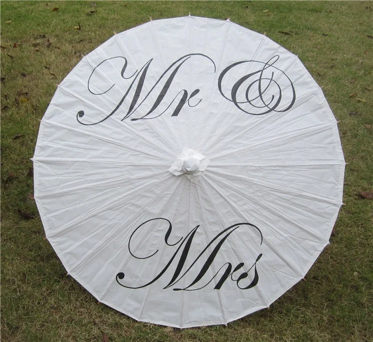 50 шт./лот свадебные бумажные зонтики с надписью Mr. &amp mrs | Дом и сад