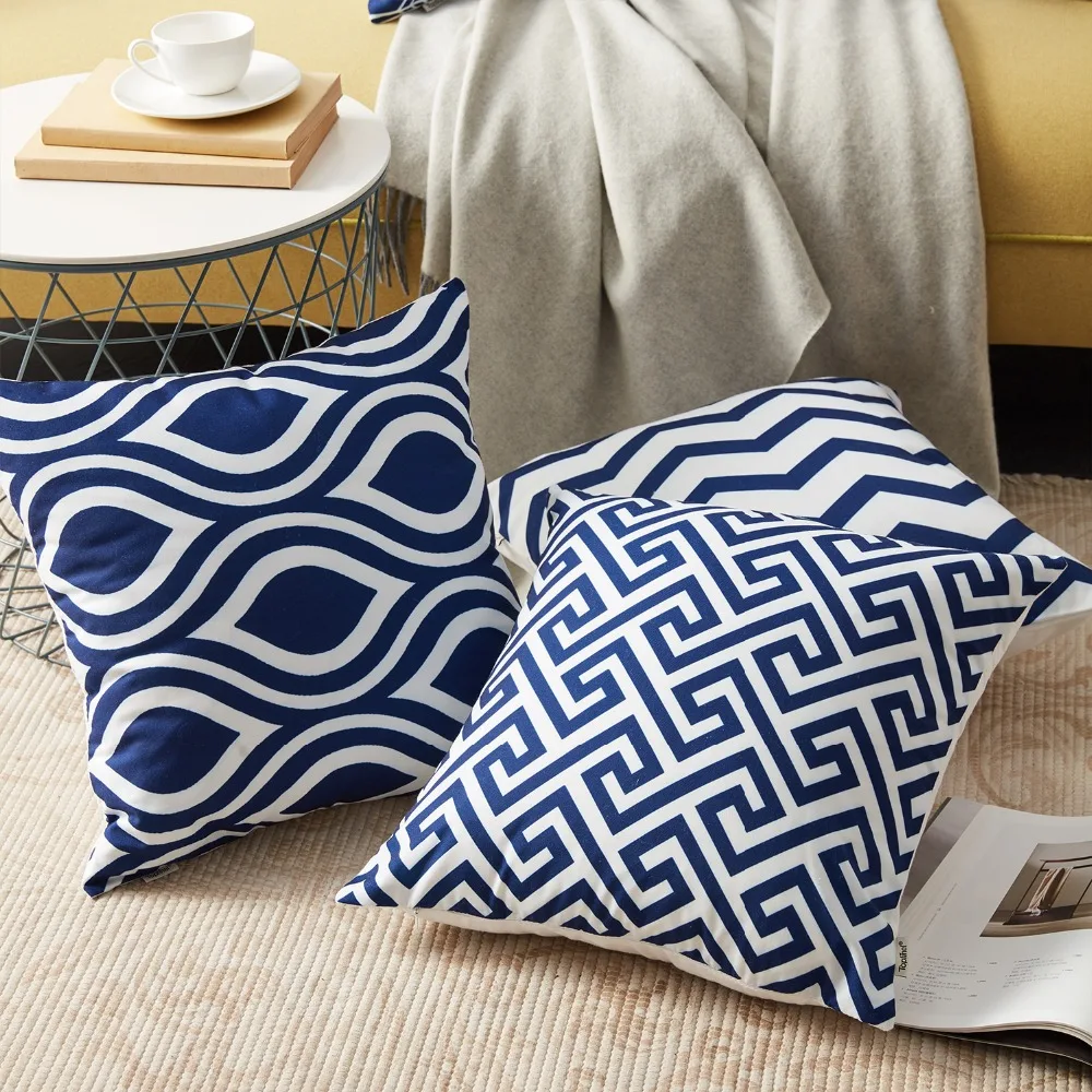 Наволочки из хлопка и льна декоративные подушки с геометрическим рисунком для