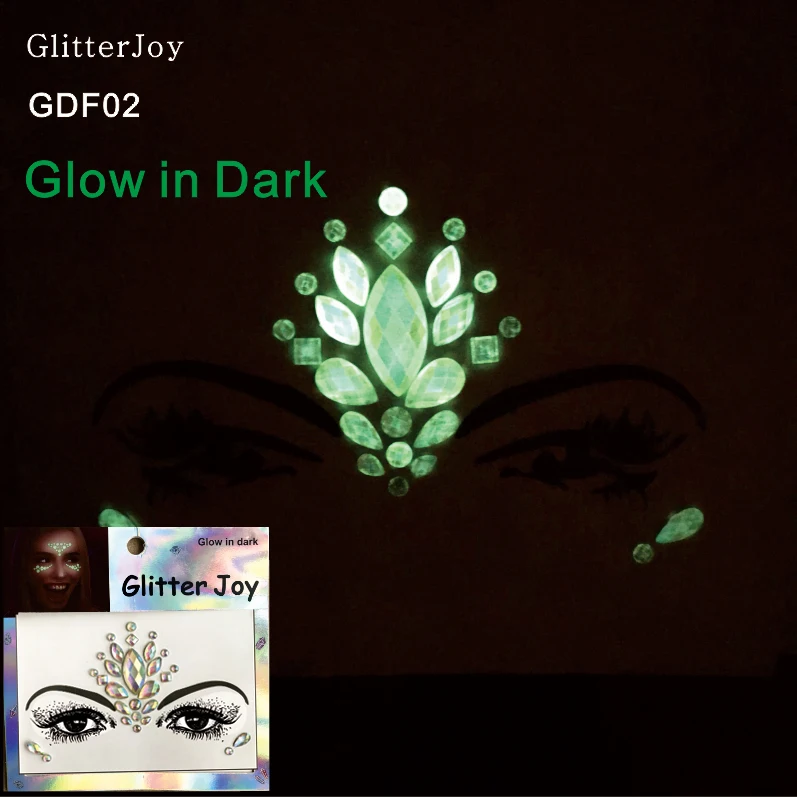 1 шт. светящиеся в темноте Стразы GDF02 для Временной Татуировки ночного клуба