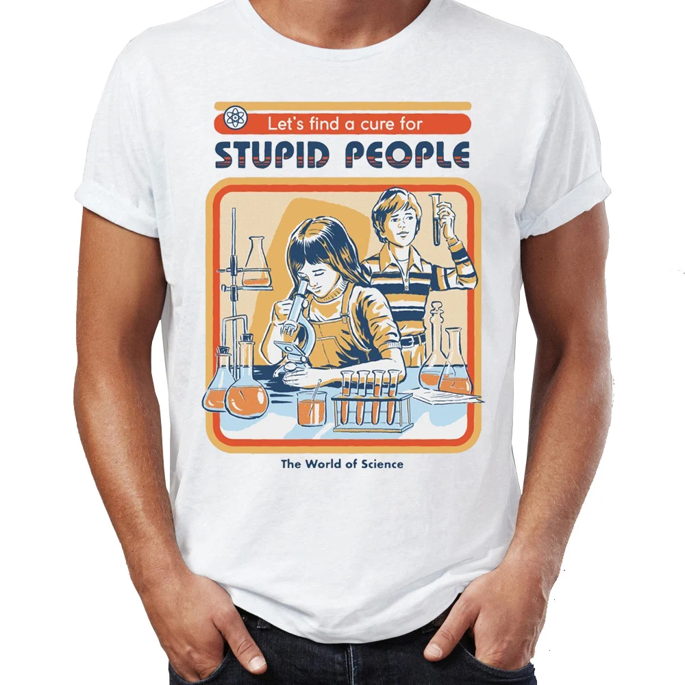 Мужская футболка Gown Find The Cure for Stupid People забавная Футболка с принтом сарказма и