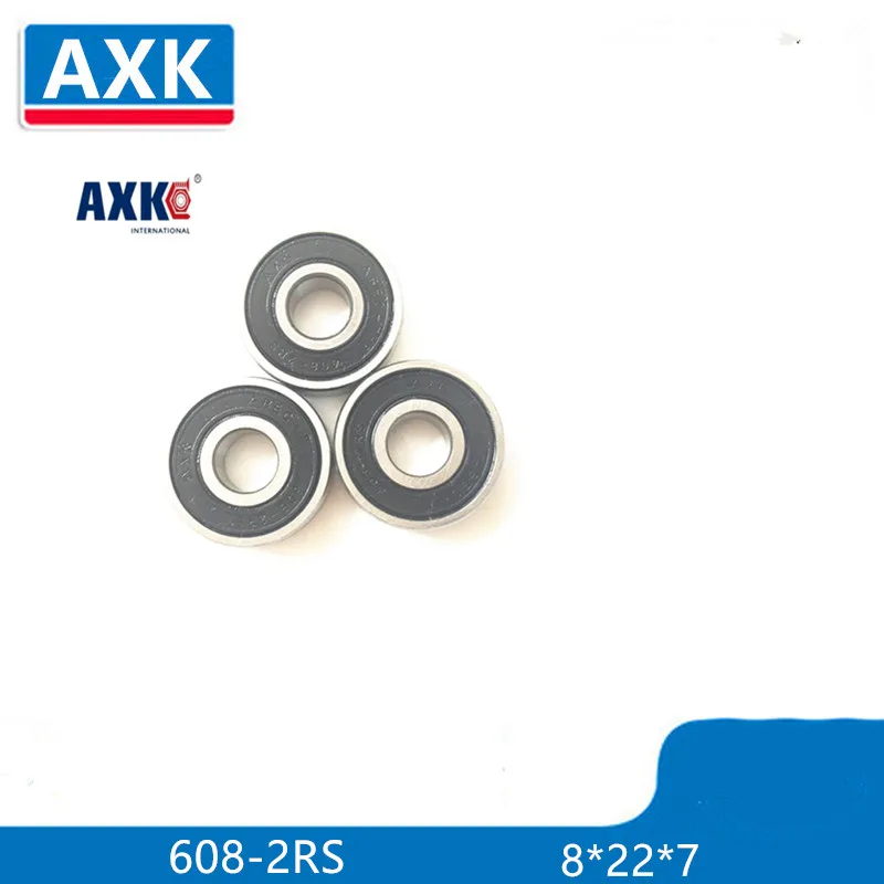 10 шт. 608 2RS 608RS ABEC 7 8 мм x 22 черная двойная резиновая уплотнительная крышка глубокий
