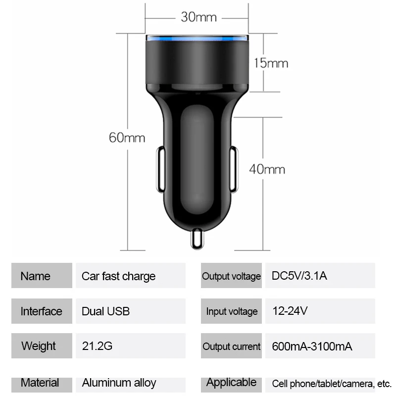 Автомобильное зарядное устройство QC3.0 2.4A с двумя usb-портами, ЖК-дисплей, 12-24 В, прикуриватель, быстрое зарядное устройство, автомобильный usb-адаптер, обновленная версия