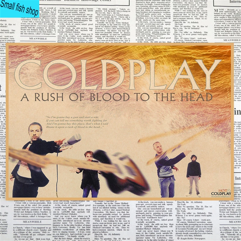 Красный Coldplay украшения для домашнего интерьера крафт-кислотная рок-музыка плакат рисунок core наклейки на стену - Цвет: Красный