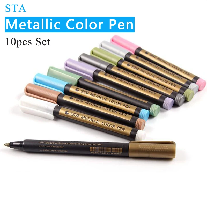 Металлический маркер сделай сам 10 цветов средний металлический Перманентный