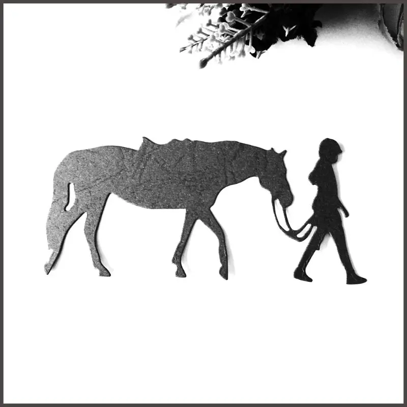 Потянув лошадь металлический Трафаретный вырубной штамп трафарет для