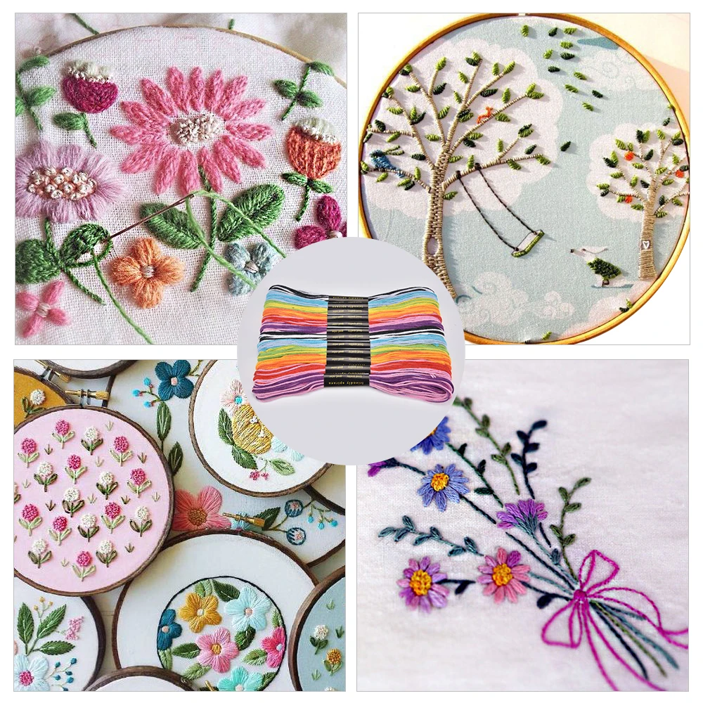 Разноцветный набор из 24 штук нить Аналогичная DMC Вышивка крестом Хлопок Шитье