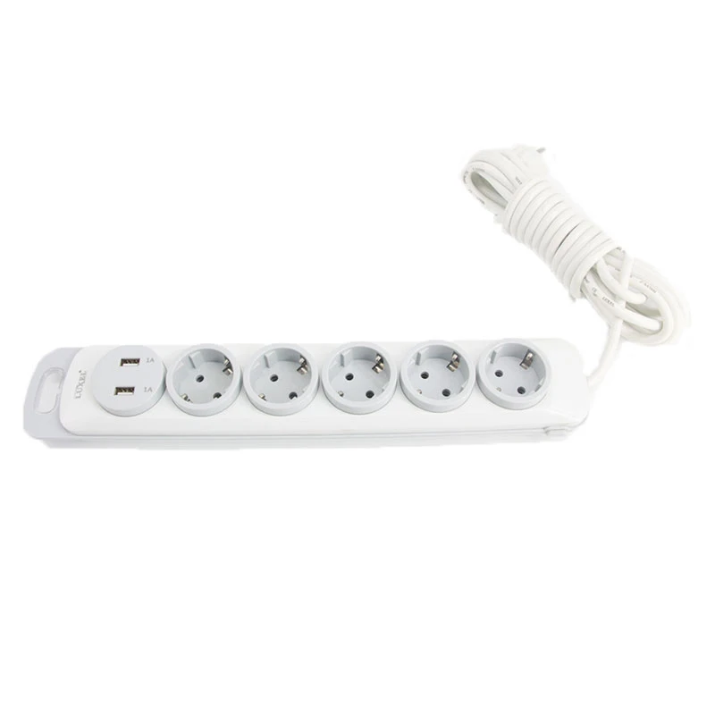 ЕС поп AC 5 + 2 Зарядка USB Мощность полосы электронный таймер разъем беговой дорожке