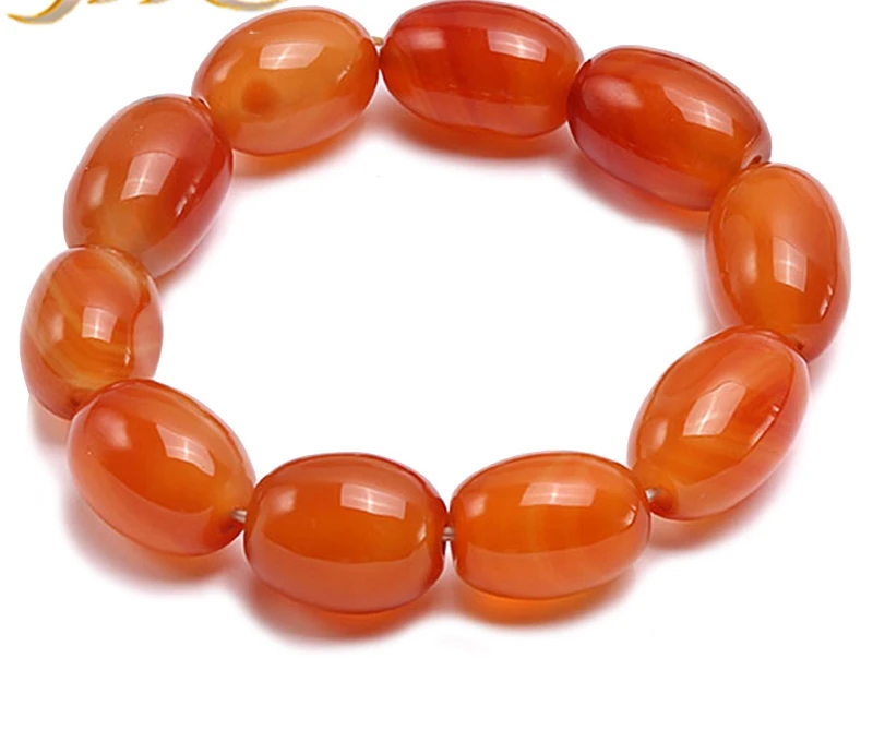 

Классический оранжевый Овальный агатовый браслет 8 дюймов