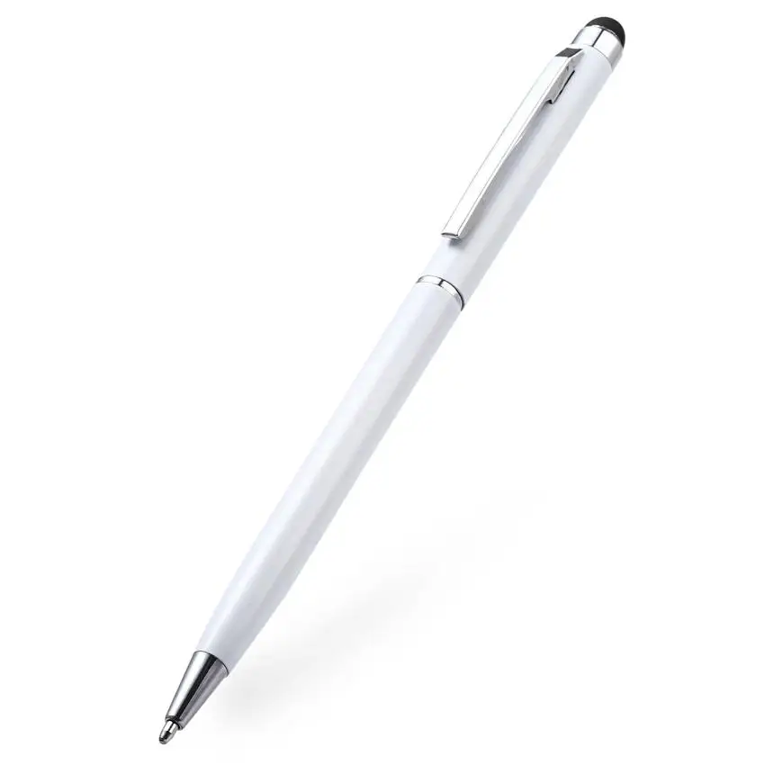 5Pcs 2in1 Capacitive Touch Screen Stylus& Ballpoint Pen For Mobile Phone Black Free Drop Shipping Material Escolar - Цвет: 5 pcs white