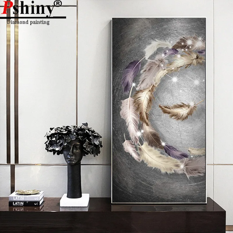 PSHINY 3D сделай сам Алмазная вышивка продажа абстрактное искусство ПЕРО картины из