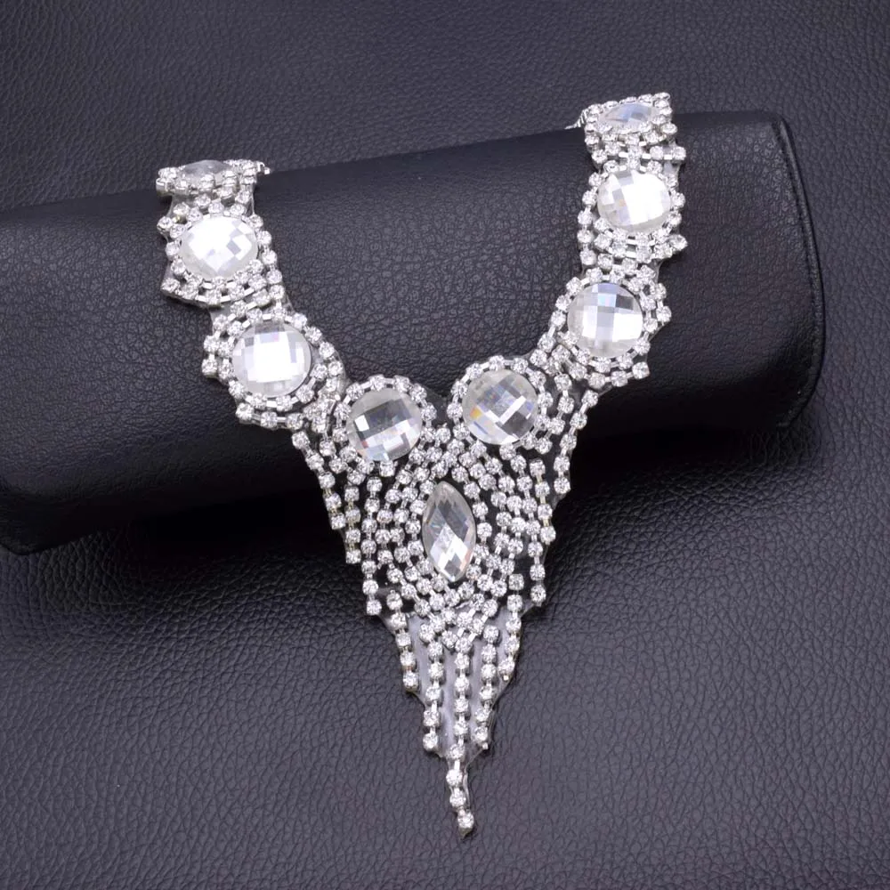 Сделай Сам 2 шт Железный На v образным вырезом горный хрусталь Свадебные шейные