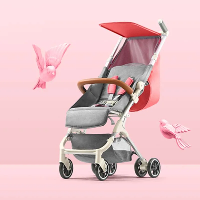 Pink(silver frame) Babyyoya мини-коляска yoya легкая переносная складная детская коляска 2 в 1 детская тележка Новая Обновленная детская коляска - Цвет: Pink(silver frame)