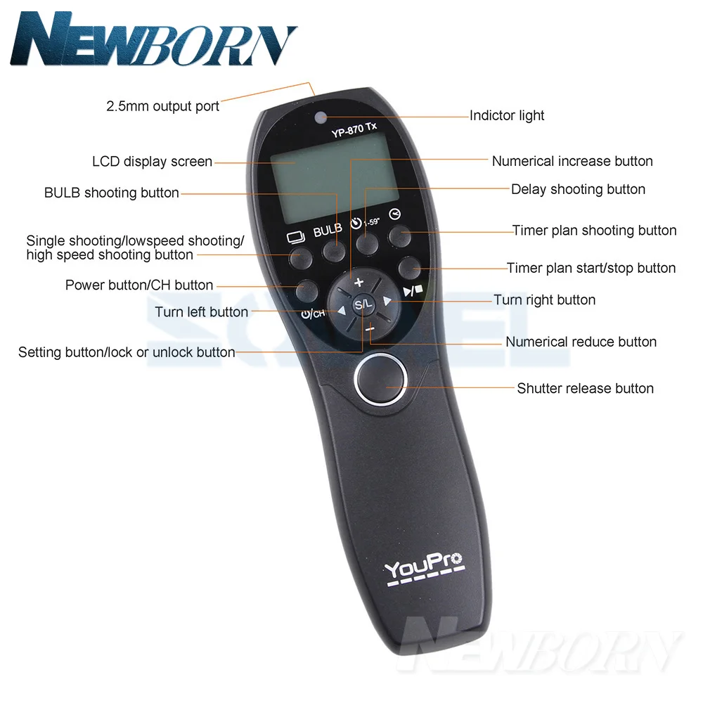 Беспроводной пульт дистанционного управления спуска затвора YouPro YP-870II MC-DC2 для Nikon