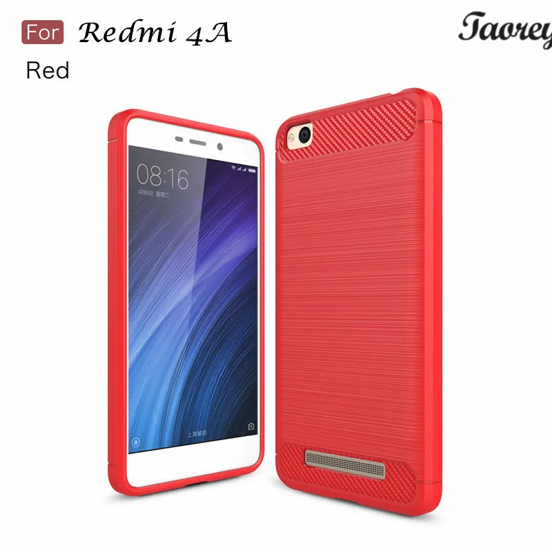 Taorey Для Xiaomi Redmi 4А Прочная Броня Углеродного Волокна Текстура матовый Мягкие TPU Case