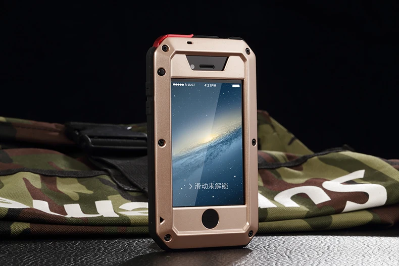 Outdoor Heavy Duty Doom Armor Shockproof Metal Case For iPhone XS MAX XR X 7 8 6 6S Plus 5 SE 5S 4 4S Dustproof Protection Cover