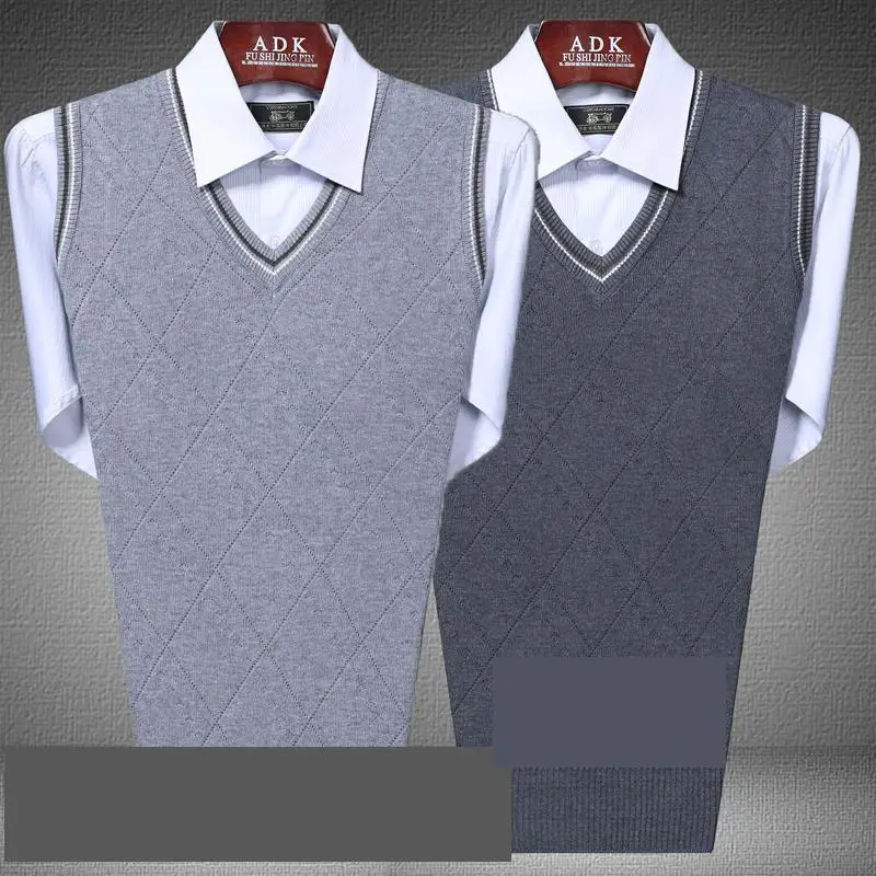 

New Arrival Spring Autumn Summer Men Vest Waistcoat Sweater Knitting Winter V-neck Fashion Size L XL XXL