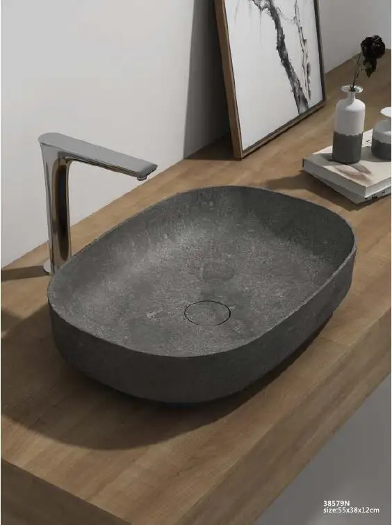 Прямоугольный умывальник Nero Marquina 38579N из натурального камня столешница для