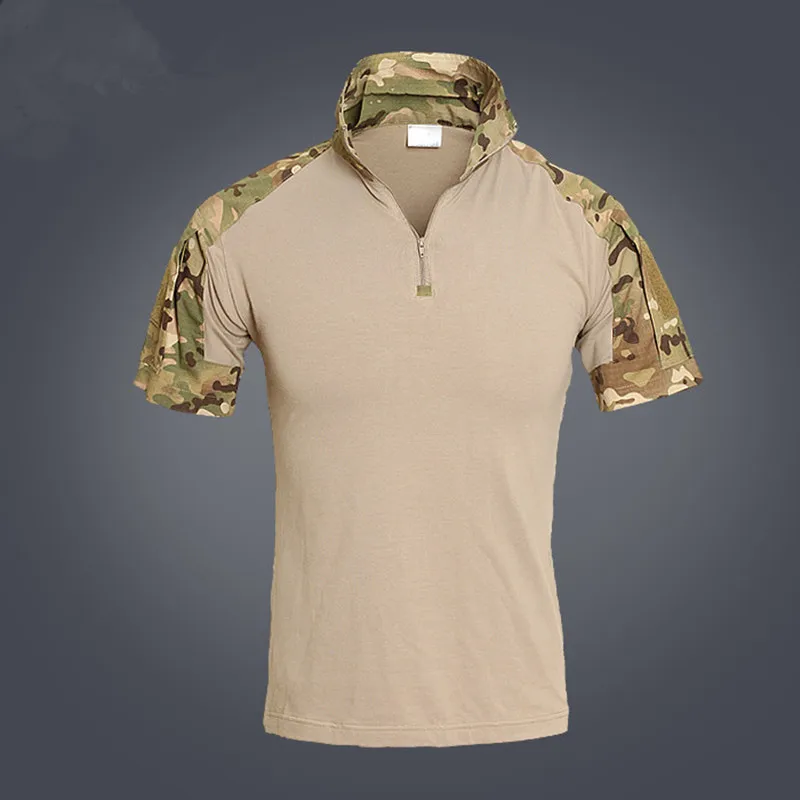 Летние тактические камуфляжные военные рубашки для мужчин армейская Мультикам