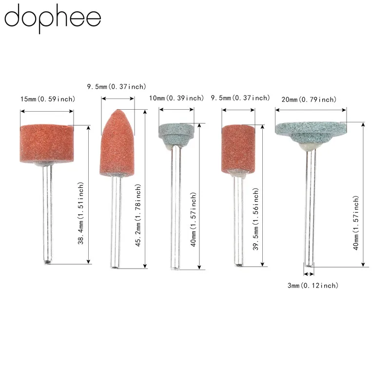 Dopee Dremel Аксессуары 3 мм хвостовик шлифовальный круг головка для DIY шлифовки/полировки дерева/умения/формы Электрический мини шлифовальный станок 5 шт