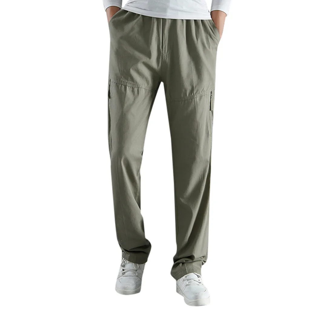 Мужские быстросохнущие брюки карго с несколькими карманами простые однотонные