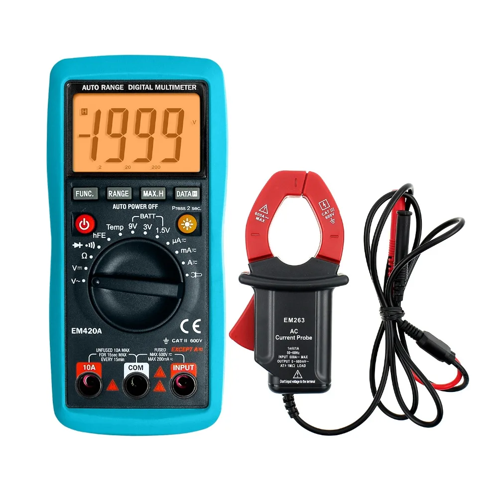 Мультиметр с токовым зажимом зонда AC/DC напряжение температура. Непрерывность