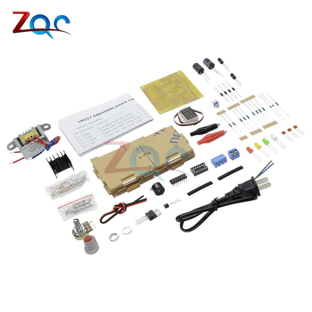 DIY Kit LM317 регулируемый регулятор напряжения 220 В до 1,25 в-12,5 в понижающий модуль питания печатная плата электронные комплекты