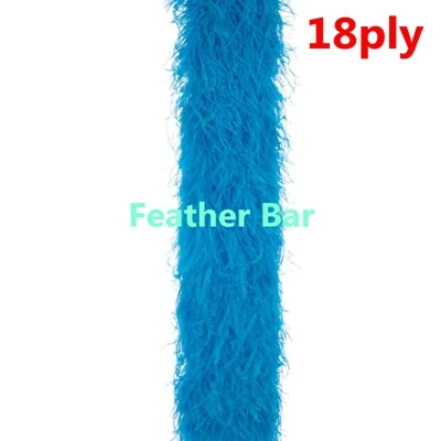 Новое поступление! 1ply до 26ply Толщина 10 м/лот Бирюзовый синий страусовый мех боа костюмы/отделка для вечерние/костюм/ремесло - Цвет: 18ply 10meter