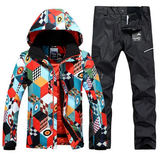 2017 Новый мужской синий лыжный костюм для сноубординга волшебный куб лыжная