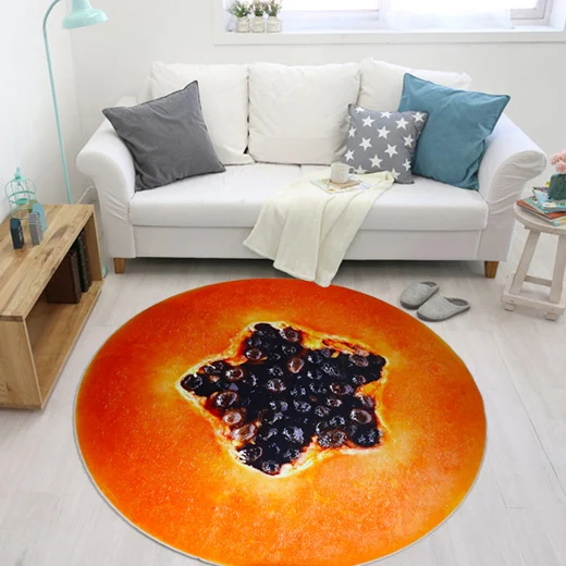 Papaya Круглый ковер, фруктовый коврик, коврик для двери, ковер для гостиной, ковер для спальни, противоскользящий напольный коврик, коврик, домашний текстиль - Цвет: Papaya