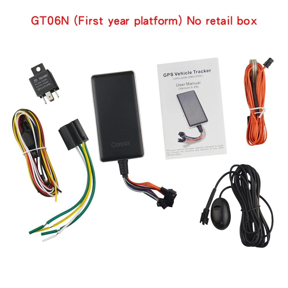 No box(First year) Многофункциональный автомобиля GSM gps трекер GT06N отрезать нефть SOS сигнал в режиме реального времени отслеживать локатор Встроенный GSM/gps антенны - Цвет: No box(First year)