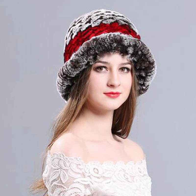 Новинка, высокое качество,, настоящий мех кролика, шапка, теплая, зимняя, солнцезащитные шапки, женская шапка, sr559