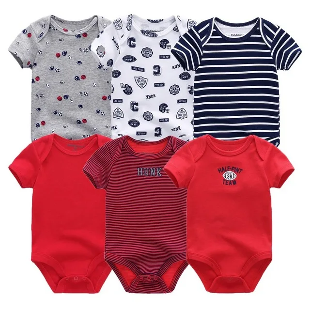 baby boy romper 6021 6 шт./лот; Одежда для новорожденных; одежда с короткими рукавами для мальчиков и девочек; хлопковые комбинезоны; комбинезон; de bebe - Цвет: baby boy romper 6021