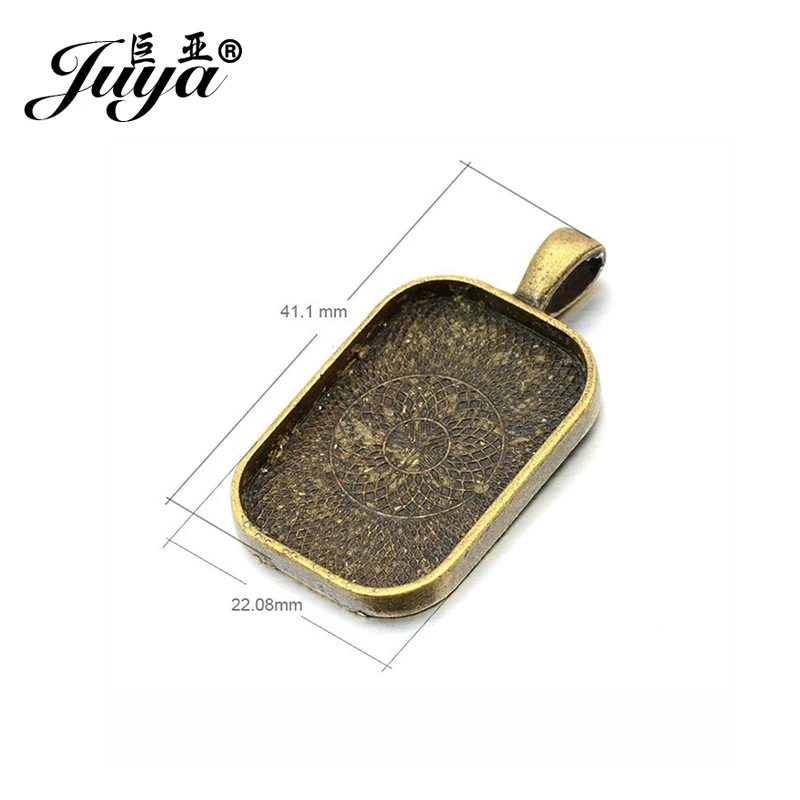 Базовые Подвески JUYA с кабошонами настройки рамки 4 шт./лот 20x30 мм прямоугольный