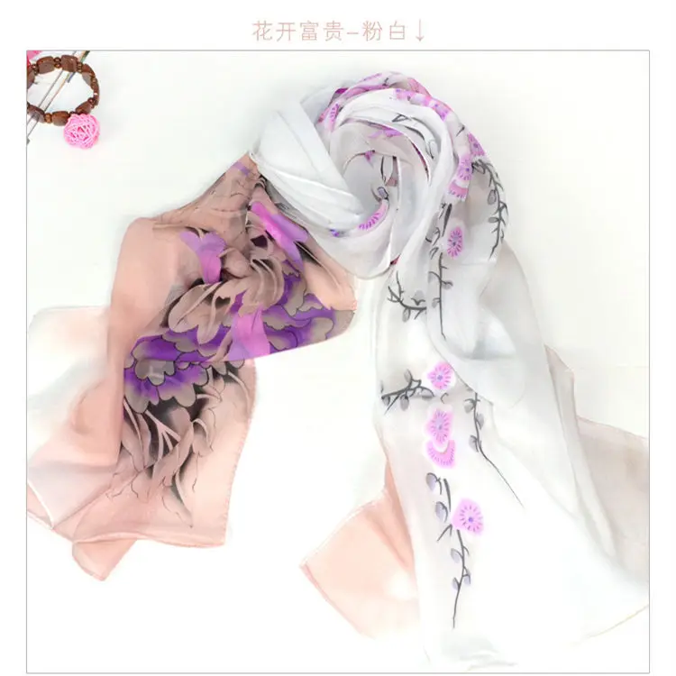 Женский шифоновый длинный шарф с цветочным принтом 160x50 см|long scarf women|shawl wrapfashion women |