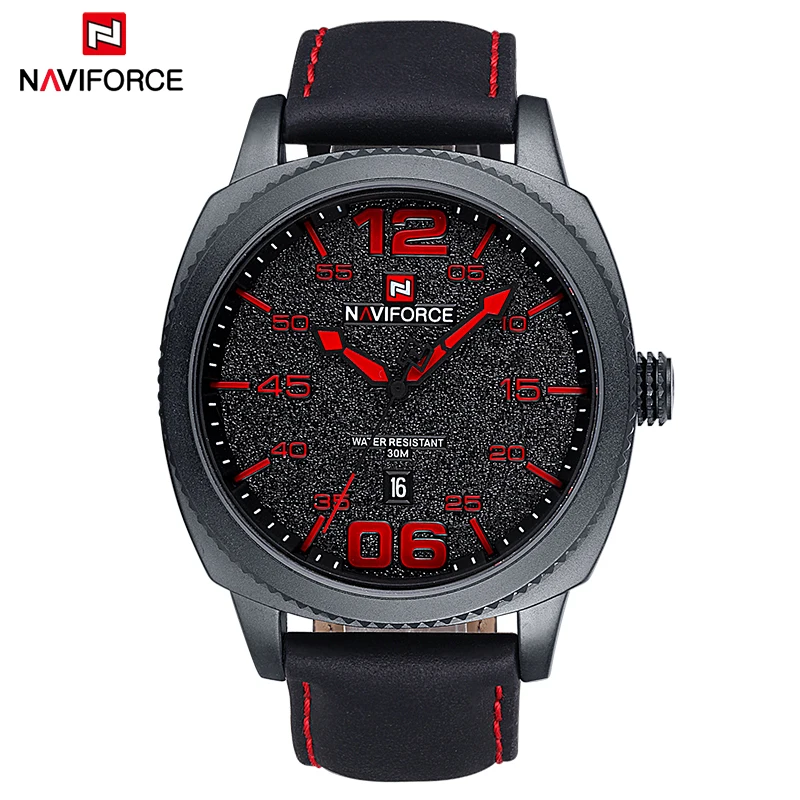 NAVIFORCE Для Мужчин's Элитный бренд кожа Кварцевые наручные часы мужчин модные