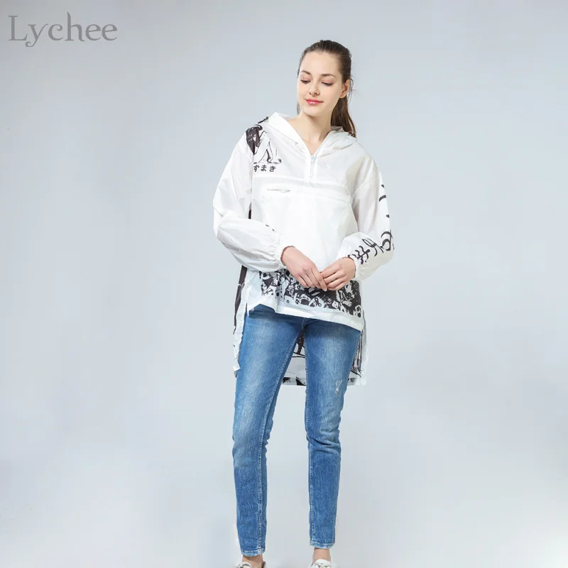 Женская водонепроницаемая ветровка Lychee длинная Солнцезащитная в стиле аниме с