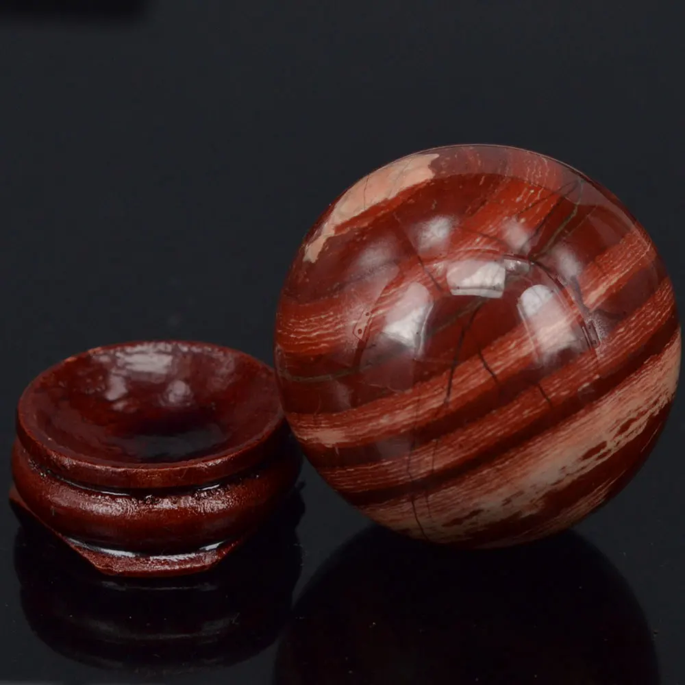 40 мм натуральный драгоценный камень перевязанная Сфера из яшмы хрустальный шар