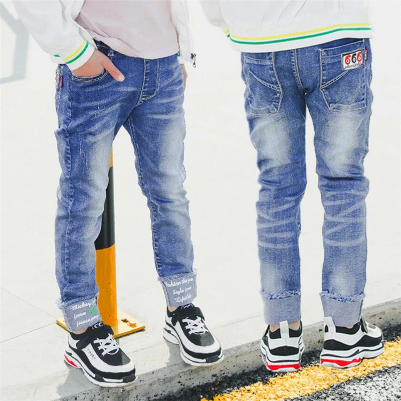 Штаны для мальчиков новые джинсы 3 От 4 до 14 лет весенне осенние детские больших