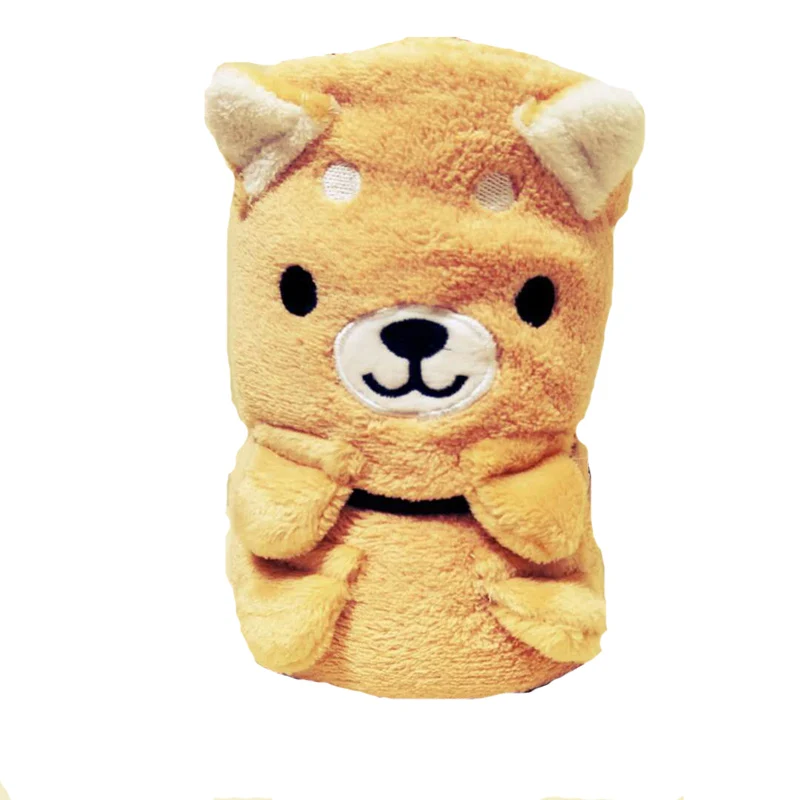 Мультяшное плюшевое одеяло Шиба ину летнее фланелевое офисное с