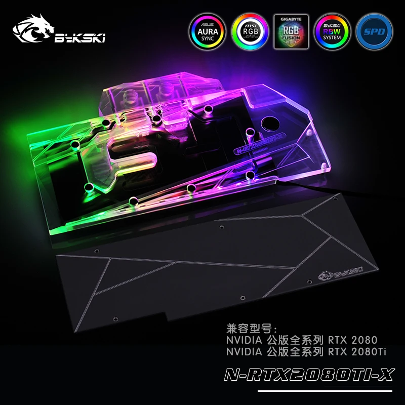 Bykski N-RTX2080TI-X блок водяного охлаждения GPU для основателей RTX 2080Ti 2080