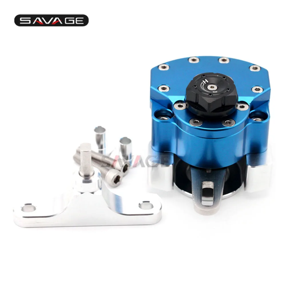 Blue Рулевой демпфер для HONDA CBR400R CBR500R CBR 400R/500R 2013- аксессуары для мотоциклов Регулируемый стабилизатор кронштейн - Цвет: Blue