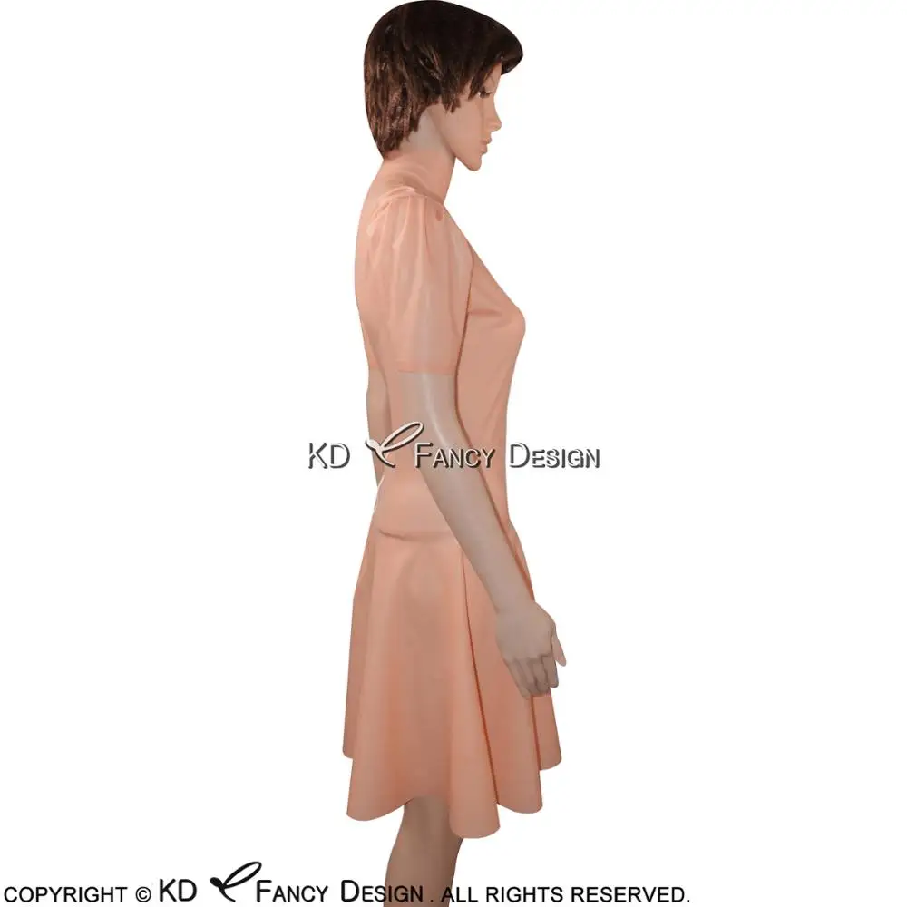 Розовые повязки на голову с сексуальное латексное платье короткими рукавами